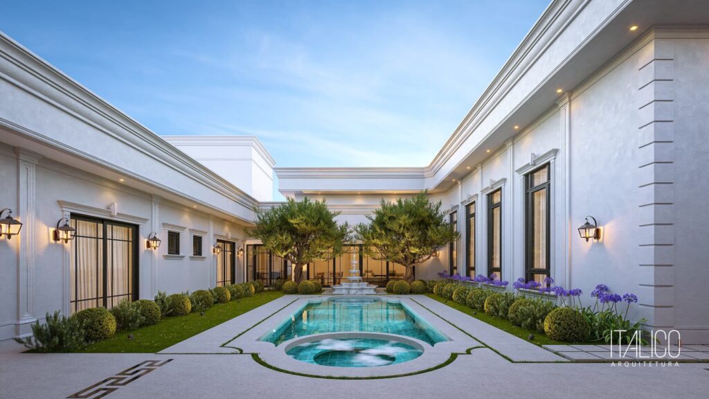 Residência de 700m² no Sainte Anne – Arquitetura Neoclássica