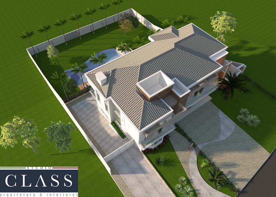 projeto arquitetura casa neoclassica triplex 3 niveis terreno declive mansao alto padrao